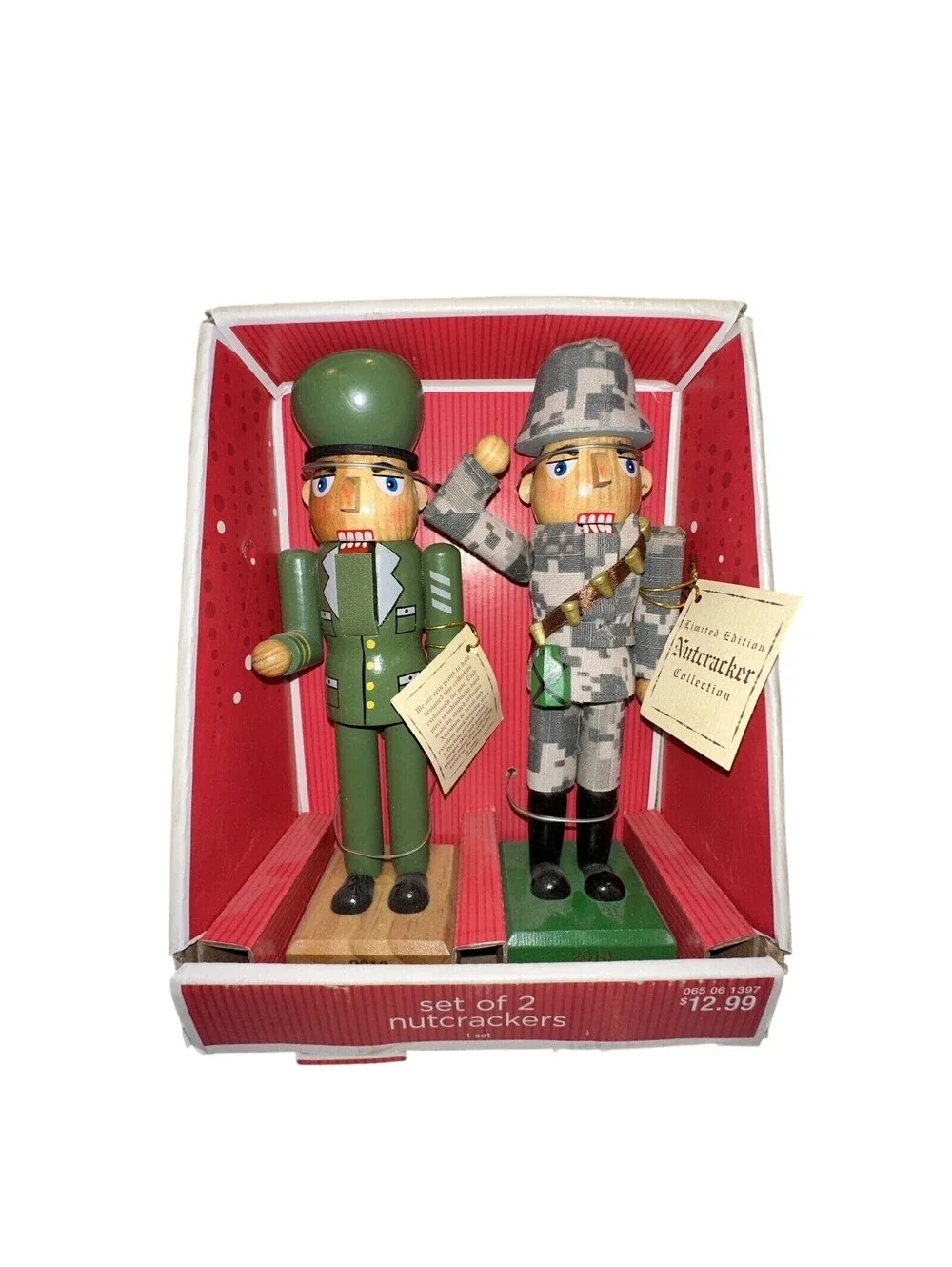 2 NEW 2010 Handmade Military Soldier Nutcracker Set Marines Army Hand Numbered